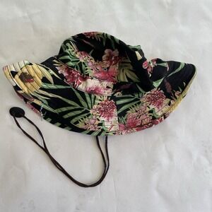 Obey Bucket Hat With Drawstring Safari Jungle Floral